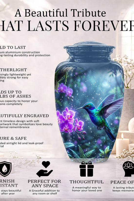 Celestial Hummingbird Cremation Urn - Beautiful Memorial Urns For Ashes