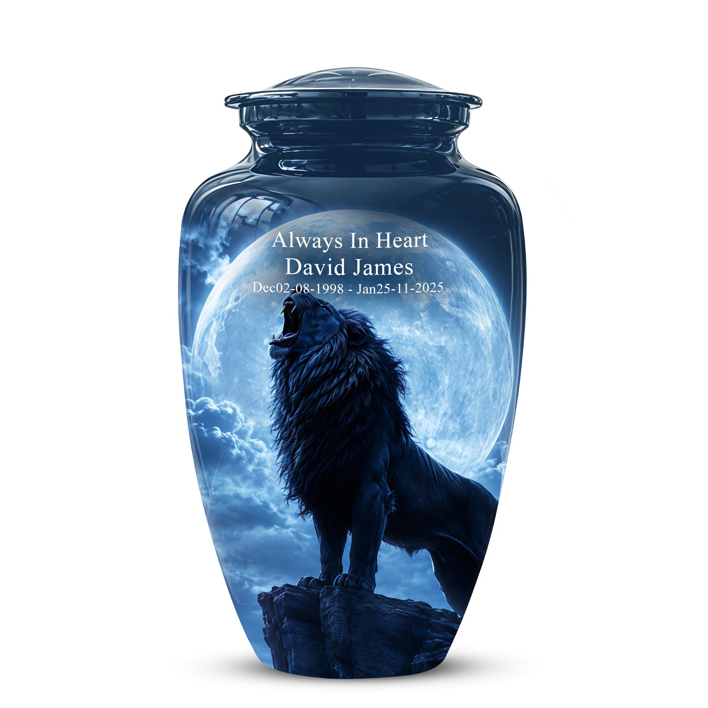 Roaring Lion Cremation Urn - Handcrafted Personalized Urns For Ashes