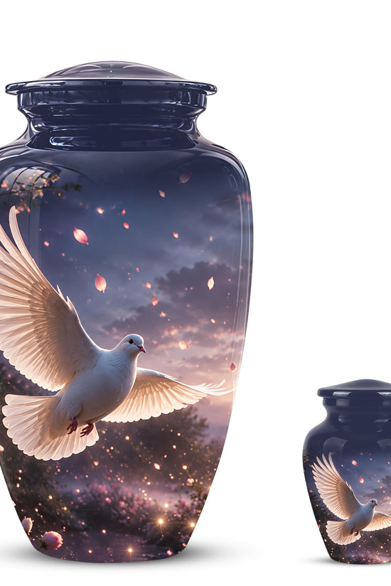 Flying White Dove Cremation Urn - Classic Memorial Urns For Adult Ashes