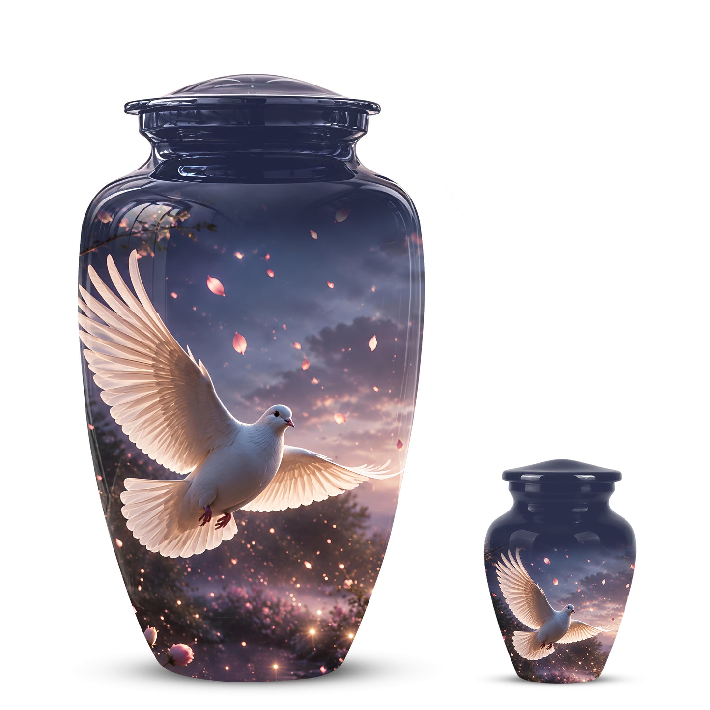 Flying White Dove Cremation Urn - Classic Memorial Urns For Adult Ashes