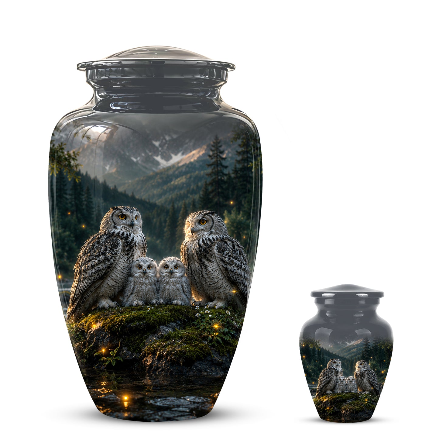 Owl Family Cremation Urn for Ashes – Beautifully Custom Memorial Urn