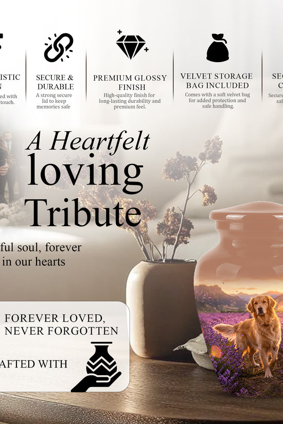 Golden Retriever Memorial Urn - Eternal Resting Urn For Pet Dog Ashes