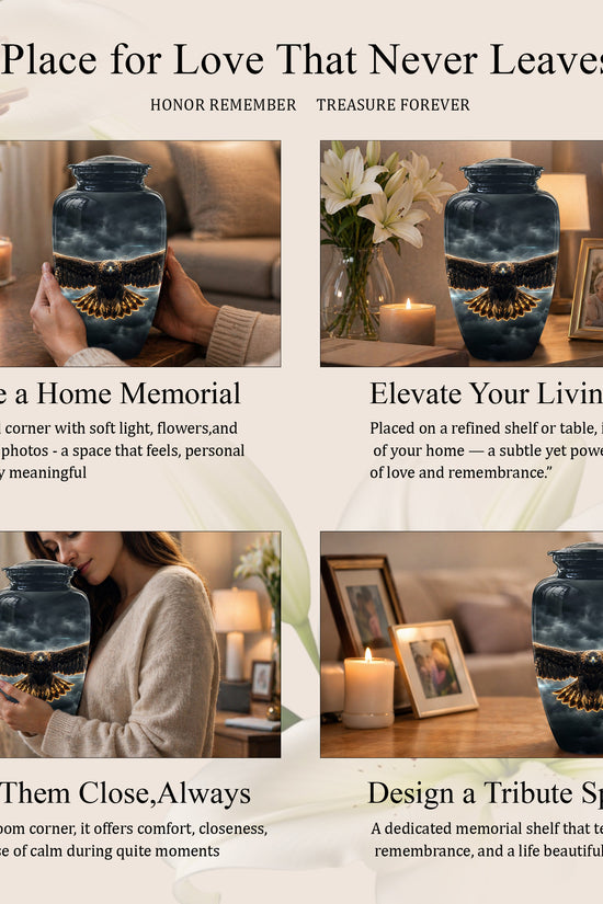 Flying Eagle Memorial Urn - Handcrafted Custom Urns For Human Ashes