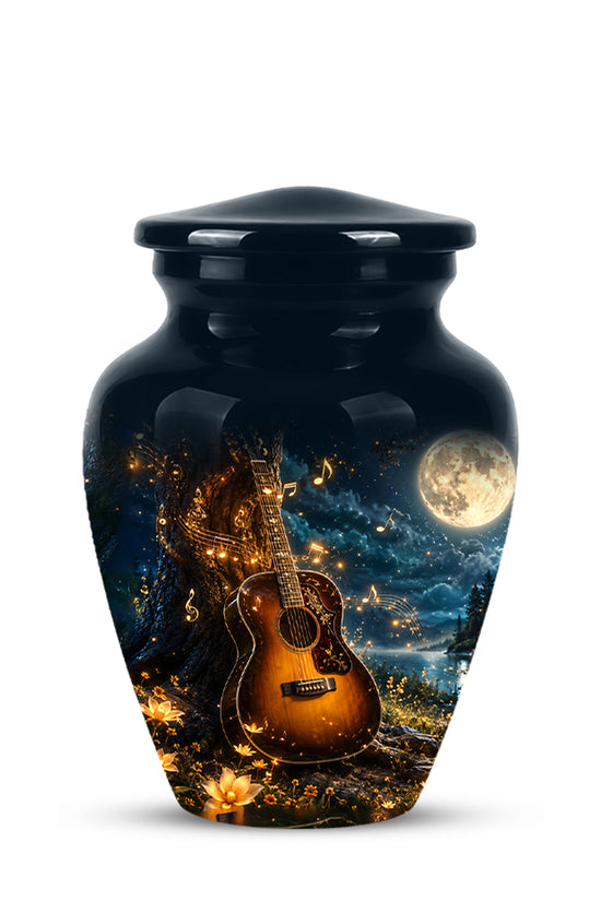 Artistic Guitar Cremation Urn - Starry Night Keep Urn For Music Lovers