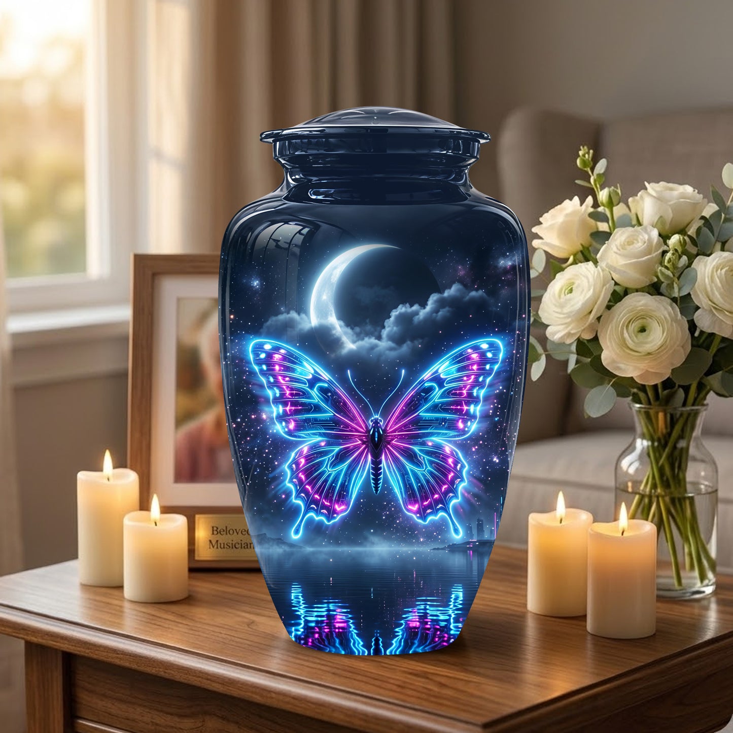 Colorful Flying Butterfly Urn - Moonlight Memorial Urns For Mom Ashes