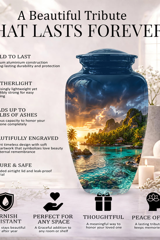 Beach Urns For Ashes - Sunset Scenic Memorial Urns For Nature Lovers
