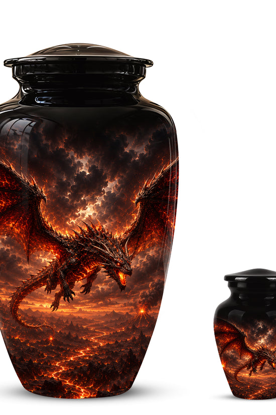 Dragon Fire Cremation Urn - Artistic Mythical Burial Urns For Human Ashes