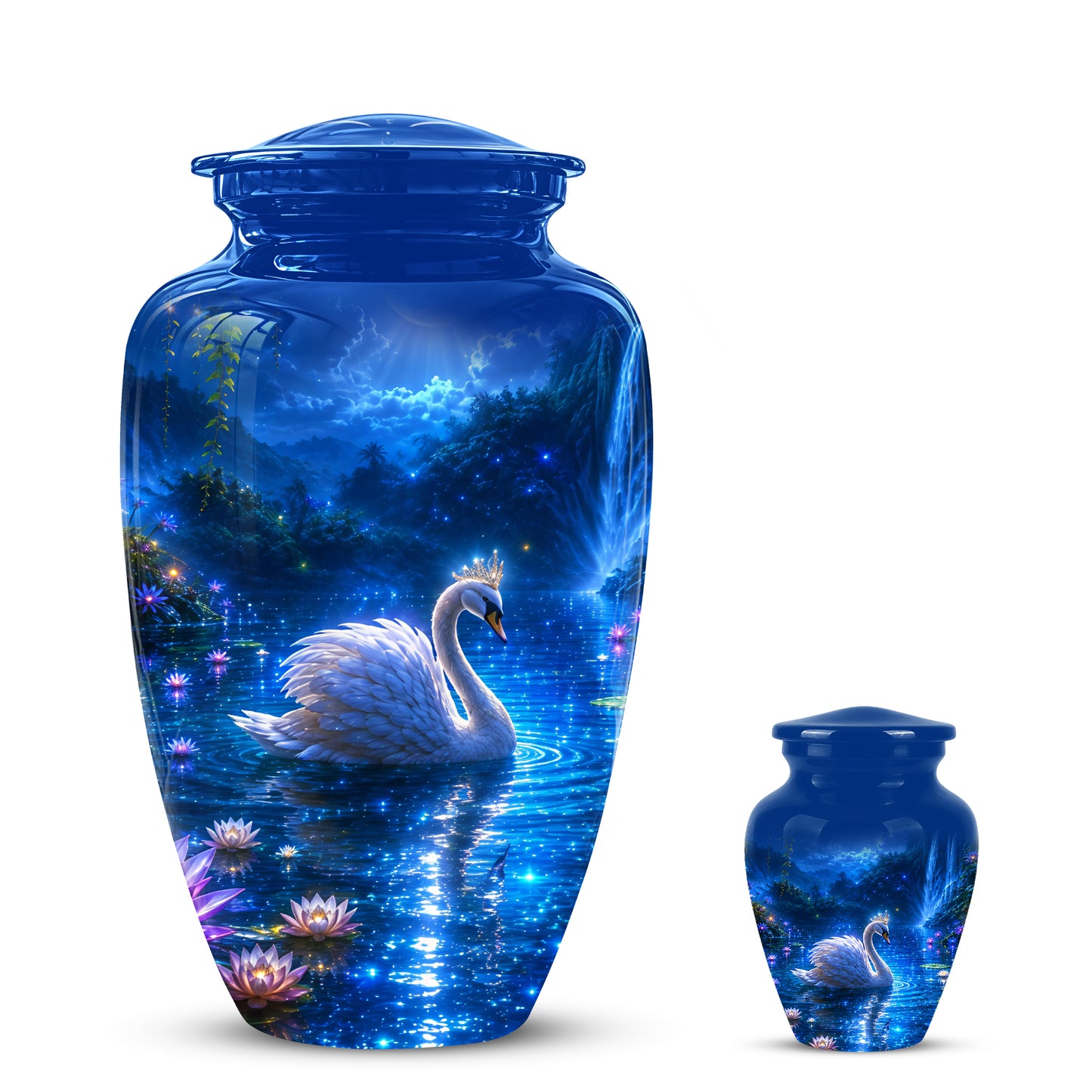 White Swan Memorial Urn - Custom Cremation Urns For Men & Women Ashes