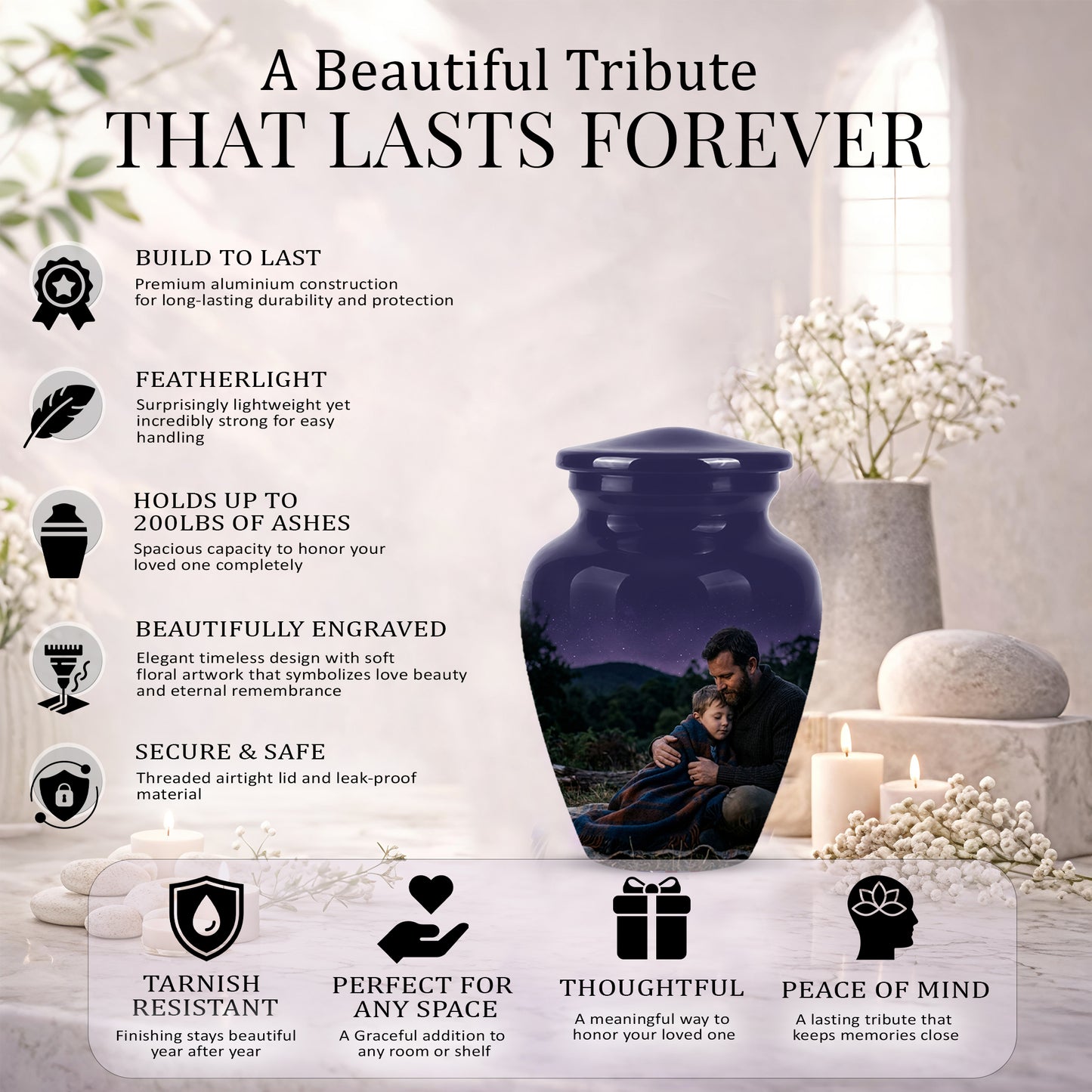 Father & Son Eternal's Love - Personalized Memorial Urns For Loved Ones Ashes