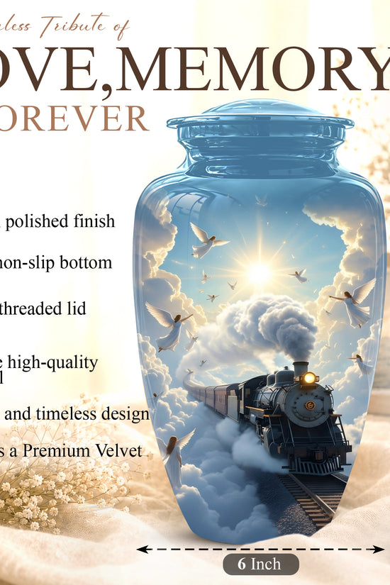 Heavenly Train Cremation Urn – Angel Clouds Memorial Urns For Ashes