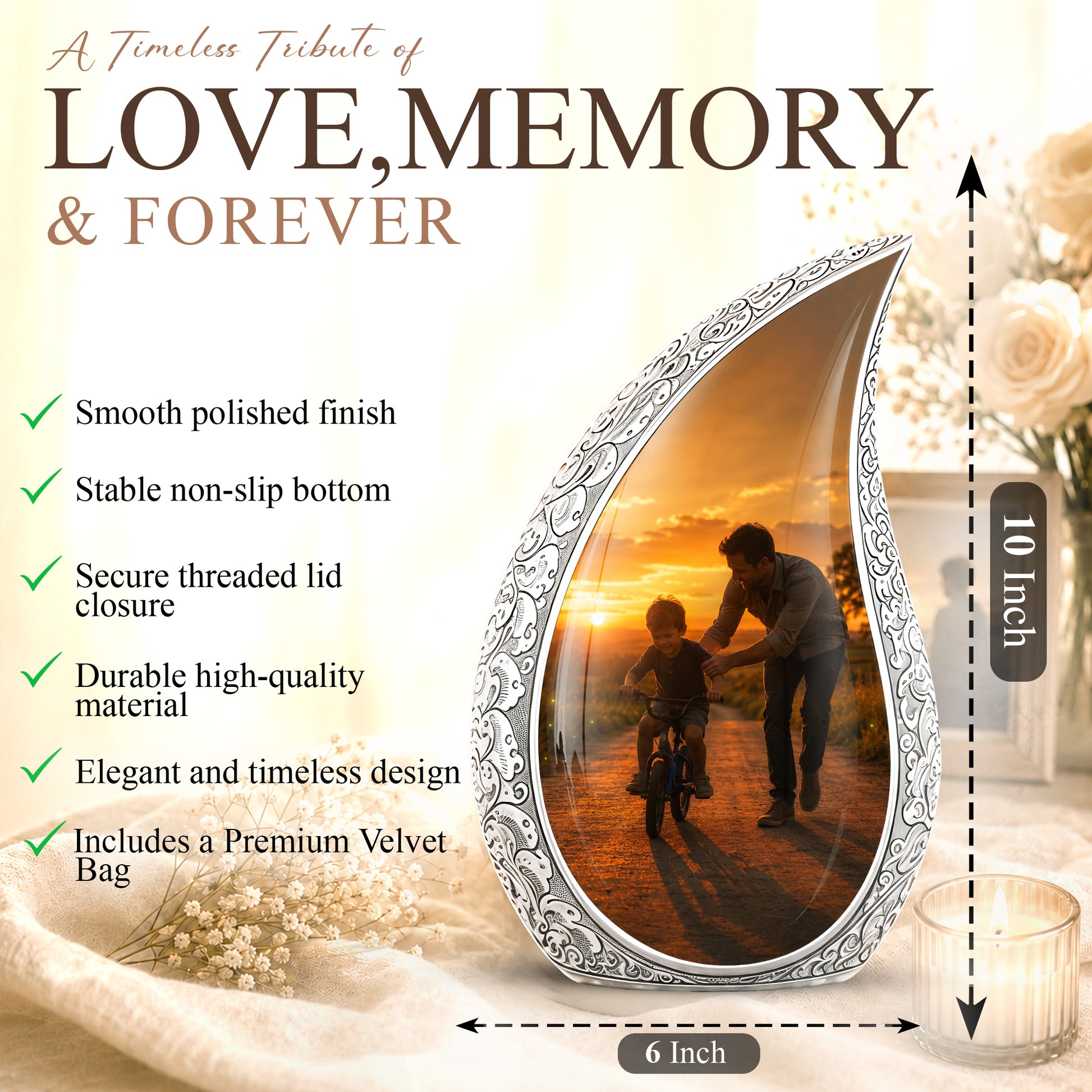Father & Son Themed Urn - Handcrafted Custom Memorial Urns For Ashes