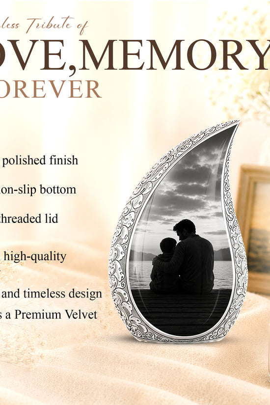Handcrafted Father Memorial Urn - Black Personalized Urn For Dad Ashes