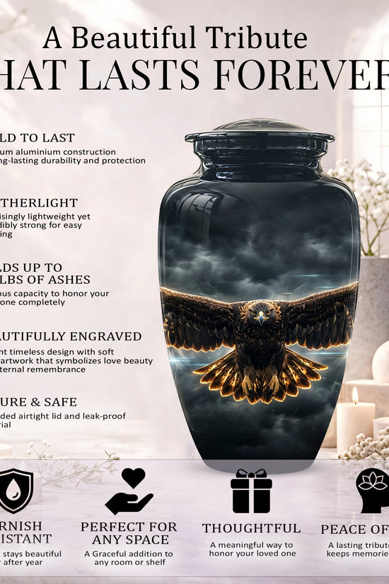 Flying Eagle Memorial Urn - Handcrafted Custom Urns For Human Ashes