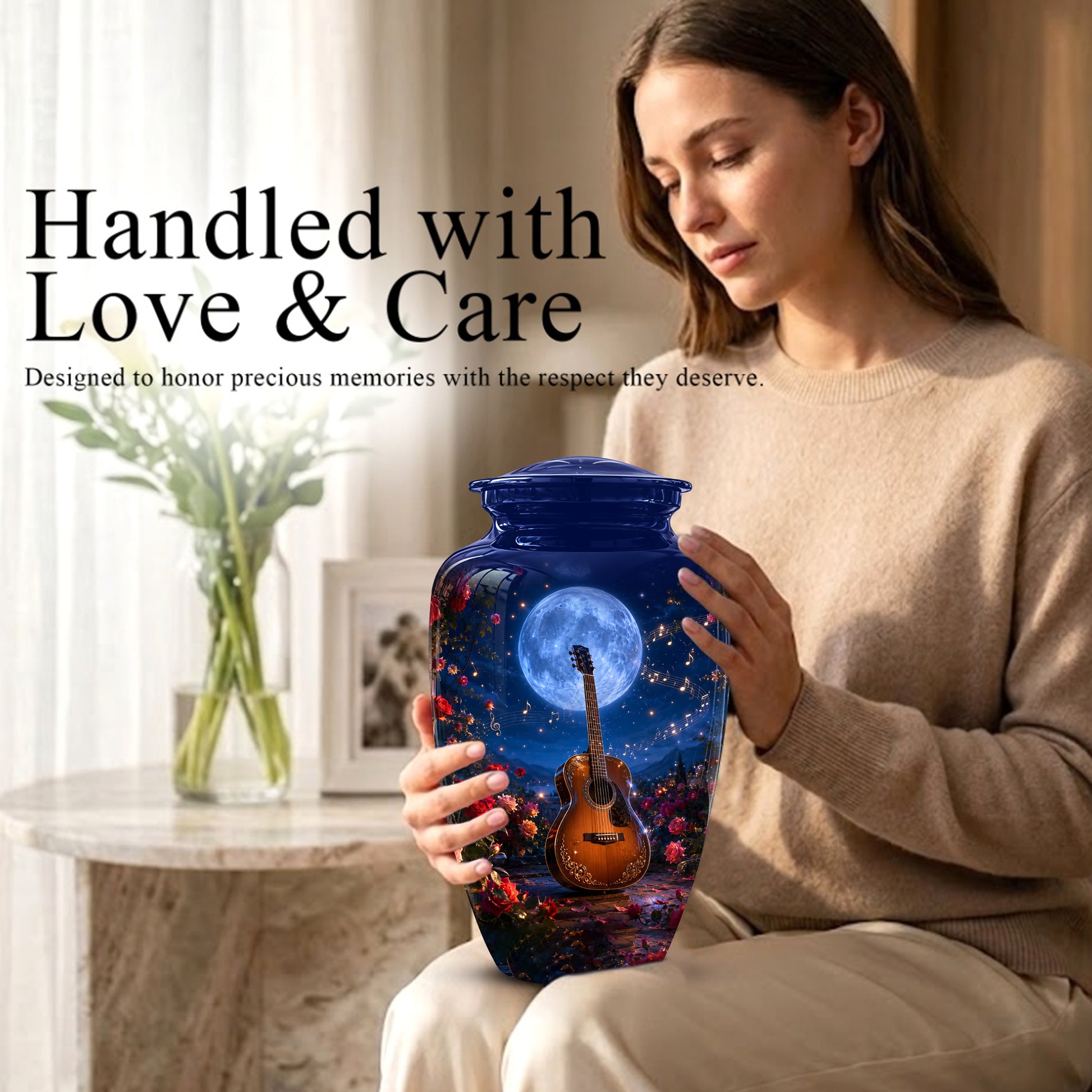 Guitar Memorial Urn - Personalized Cremation Urns For Men&Women Ashes