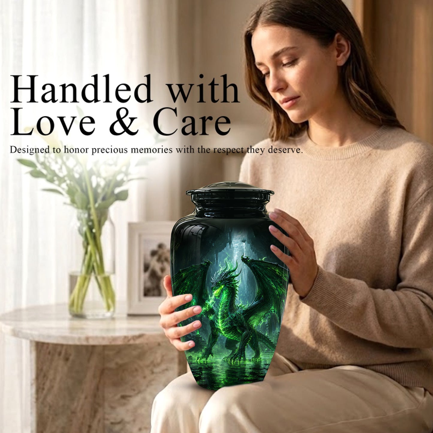 Dragon Themed Urn - Mythical Artistic Memorial Urns For Human Ashes