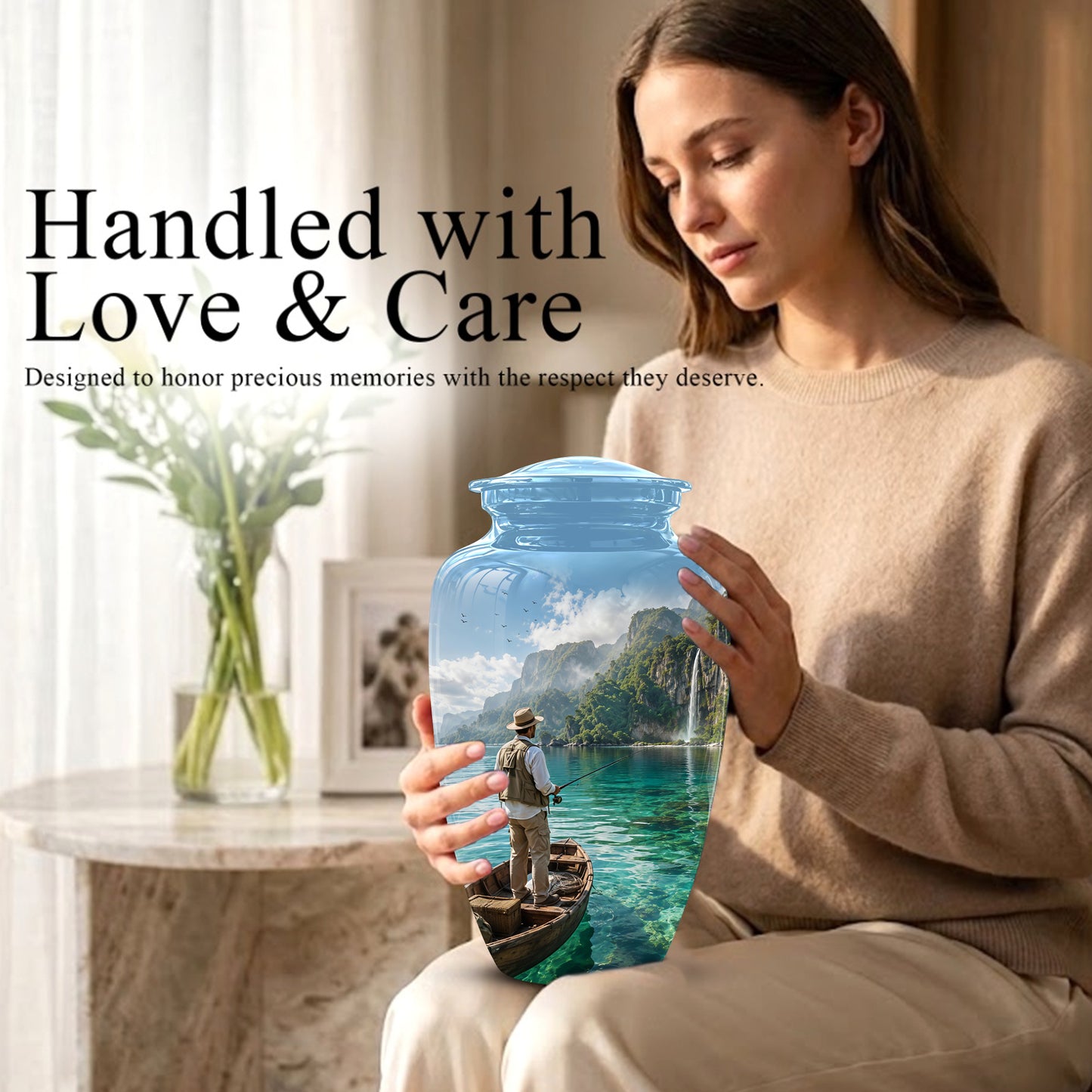 Fishing Boat Memorial Urn - Artistic Landscape Urns For Human Ashes