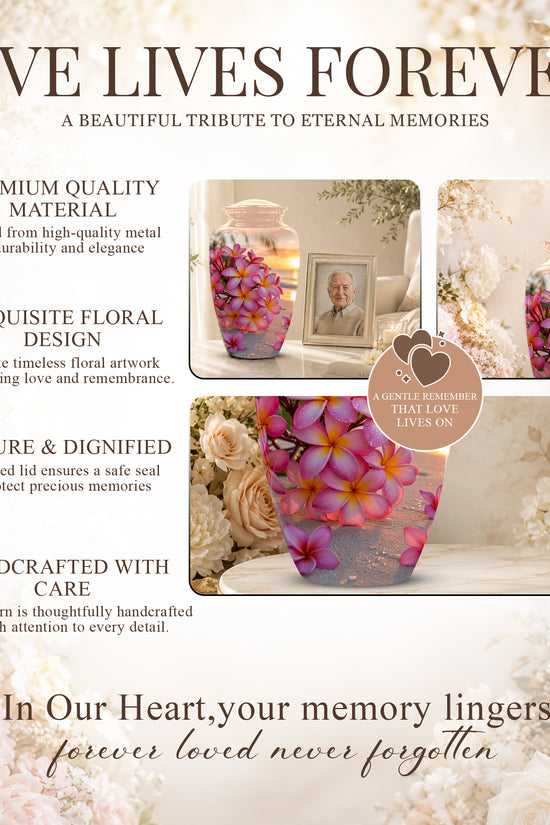 Personalized Flower Cremation Urn - Premium Adult Memorial Urn On Sale