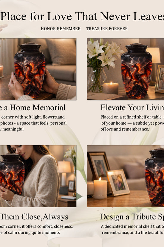 Dragon Fire Cremation Urn - Mythical Dragon Urn For Men & Women Ashes