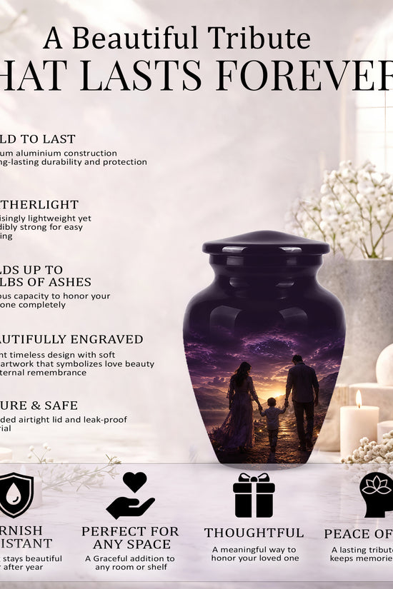 Father, Son & Mother Memorial Urn - Artistic Burial Urns For Human Ashes
