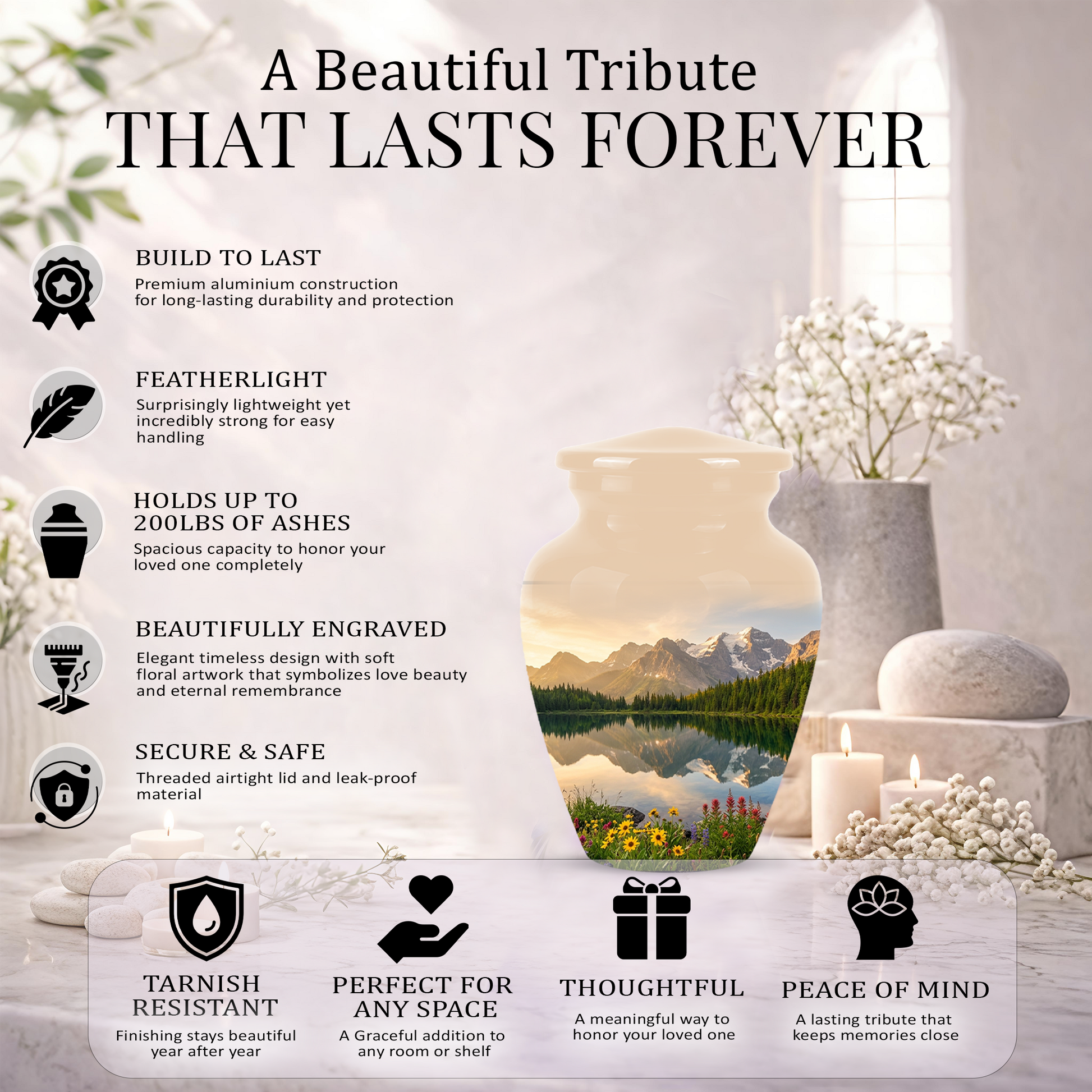 Mountain Cremation Urns For Ashes - Beautiful Funeral Urns For Nature Lovers