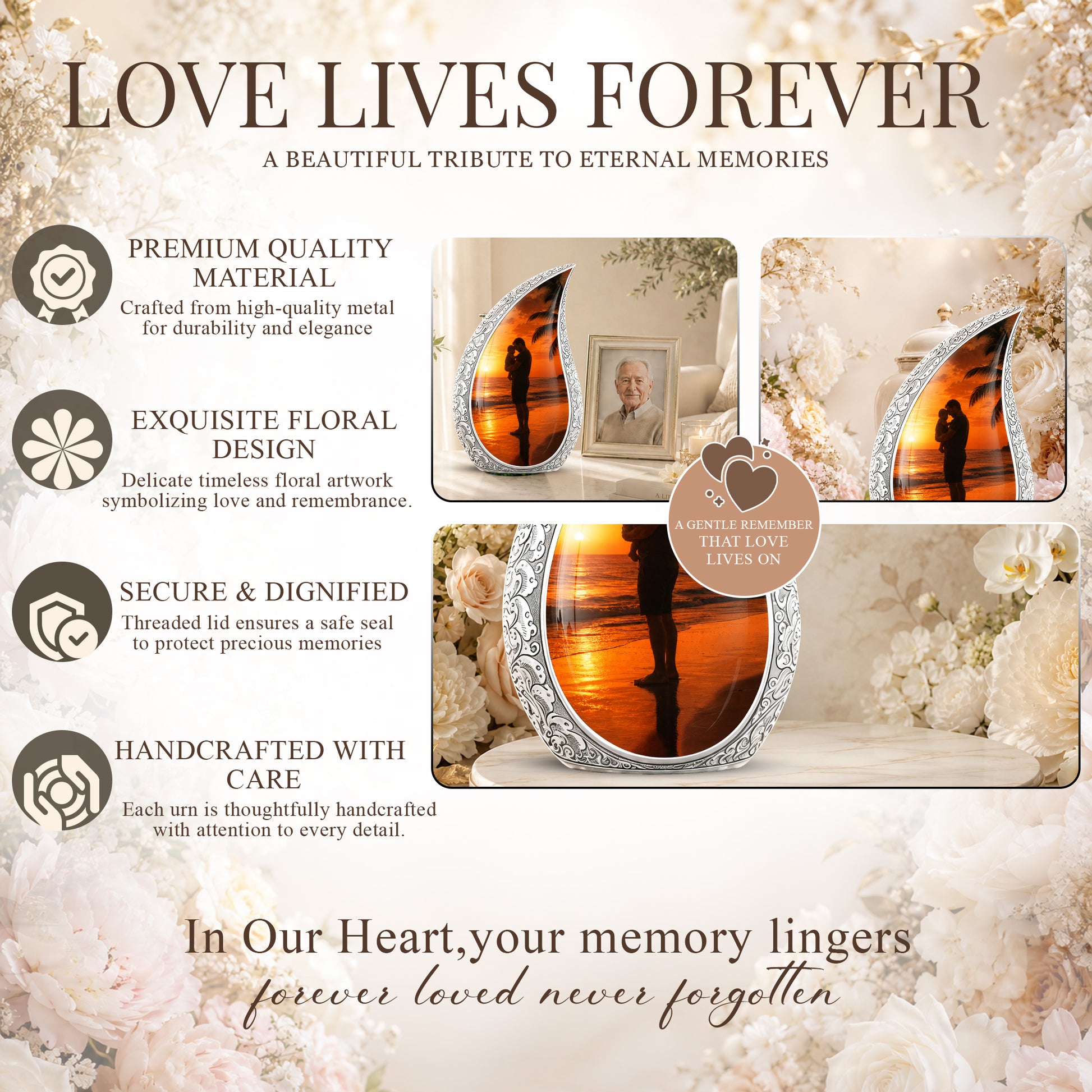 Custom Father Cremation Urn - Peaceful Tribute Memorial Urns For Dad