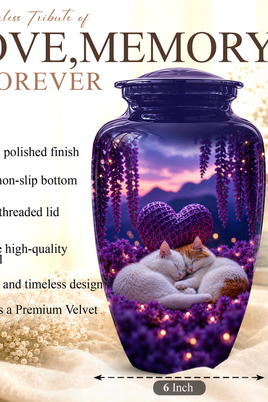 Eternal Resting Cat Cremation Urn - Personalized Urns For Pet Cat Ashes