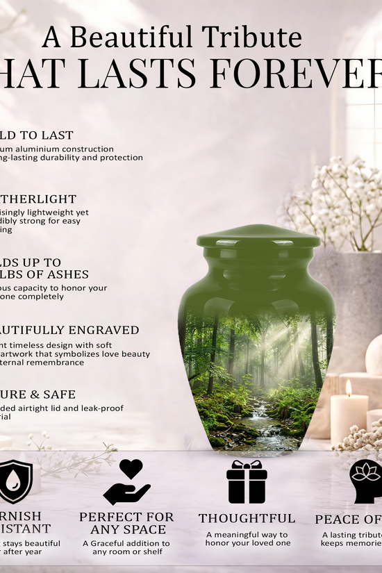 Forest Scenic Cremation Urn - Artistic Funeral Urns For Nature Lover's Ashes