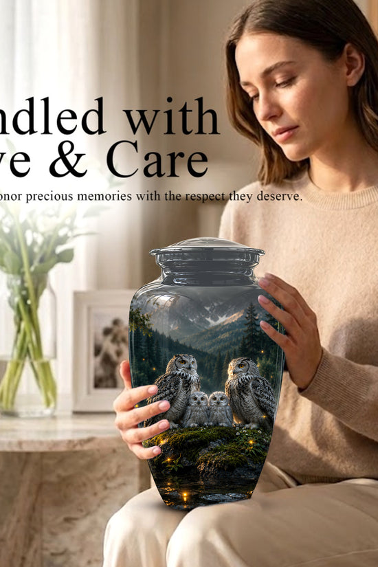 Owl Family Cremation Urn for Ashes – Beautifully Custom Memorial Urn