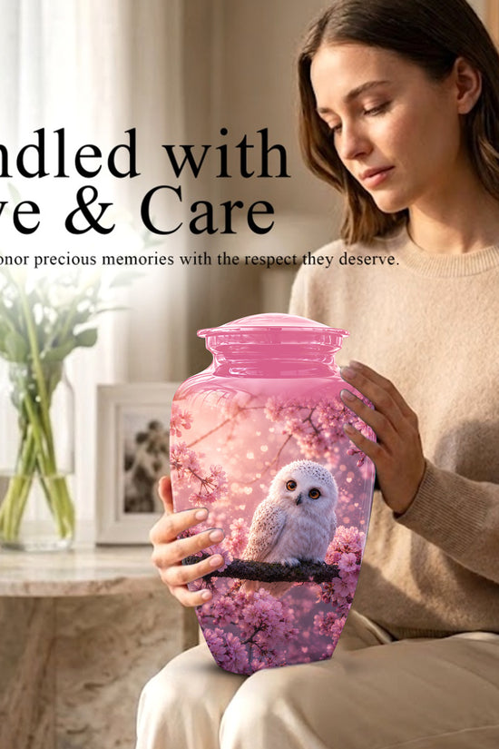 Baby Owl Cremation Urn for Ashes – Handcrafted Personalized Burial Urn