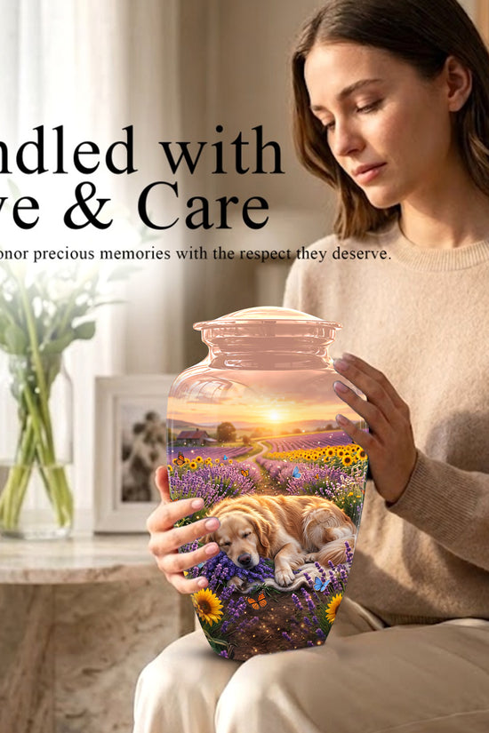 Golden Retriever Gog Memorial Urn - Personalized Pet Urns For Ashes