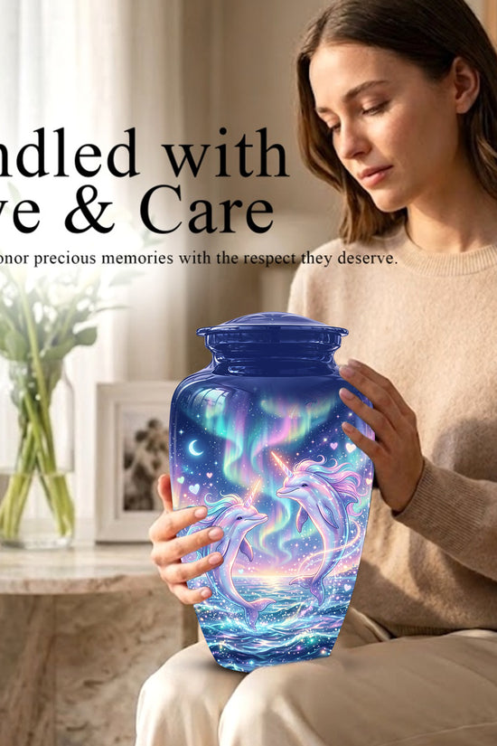 Baby Dolphin Cremation Urn - Personalized Artistic Urns For Human Ashes