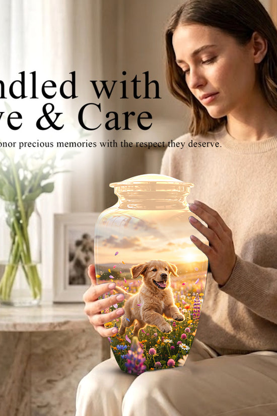 Playing Puppy Cremation Urn - Custom Memorial Urns For Pet Dog Ashes