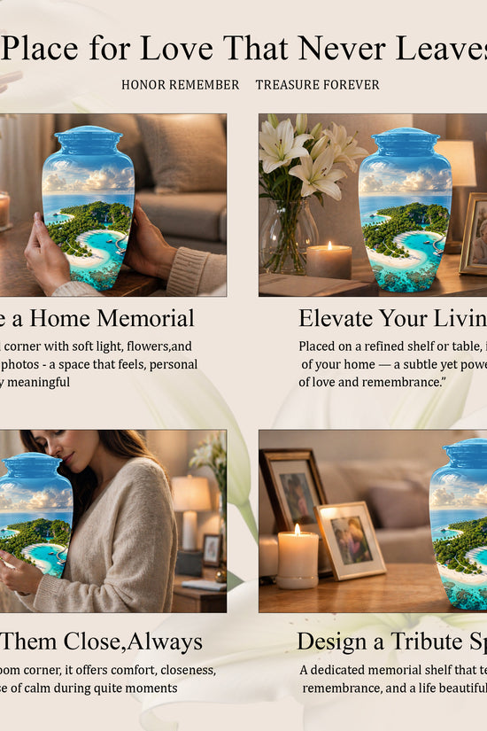 Beach Memorial Urns For Human Ashes - Custom Handmade Urns For Ashes