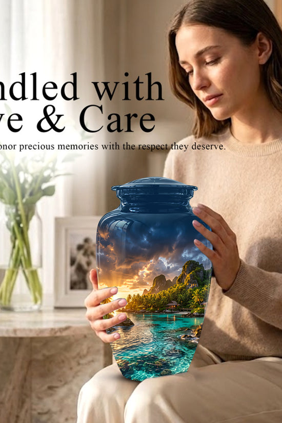 Beach Urns For Ashes - Sunset Scenic Memorial Urns For Nature Lovers