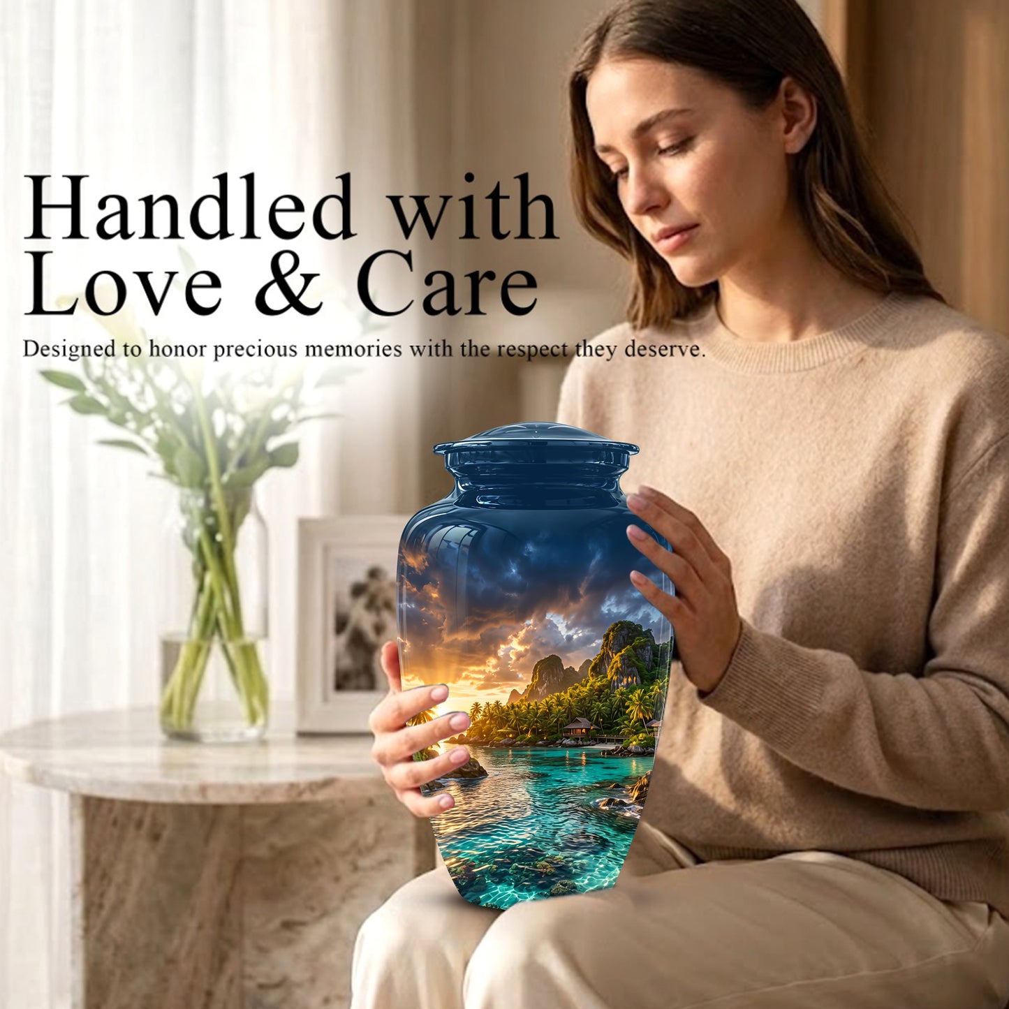 Beach Urns For Ashes - Sunset Scenic Memorial Urns For Nature Lovers