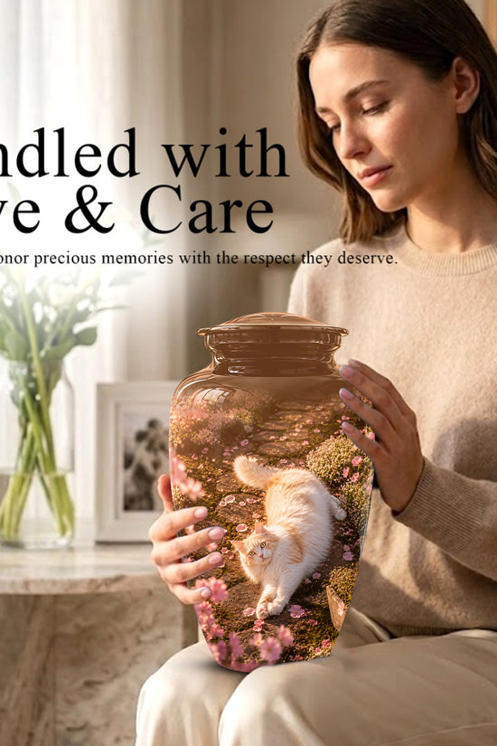 Fluffy Cat Cremation Urn - Custom Burial Memorial Urns On Sale