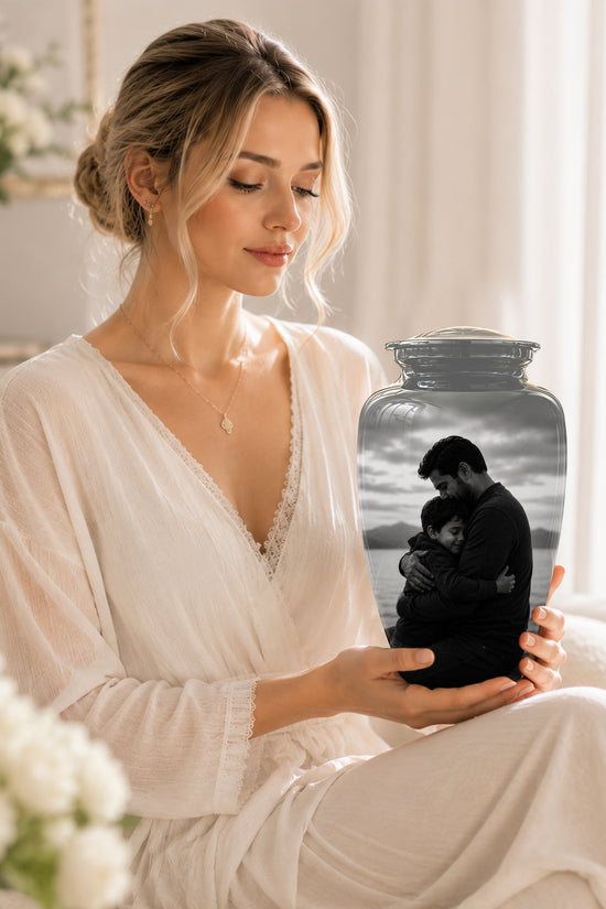 Personalized Father Cremation Urn - Memorial Tribute Urns For Fathers