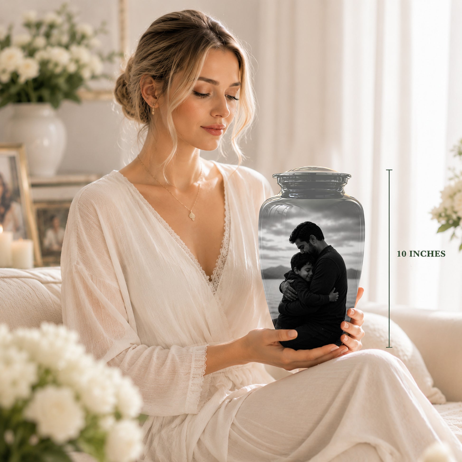 Personalized Father Cremation Urn - Memorial Tribute Urns For Fathers