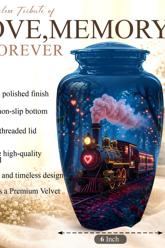 Vintage Train Cremation Urn - Steam Engine Memorial Urns For Ashes