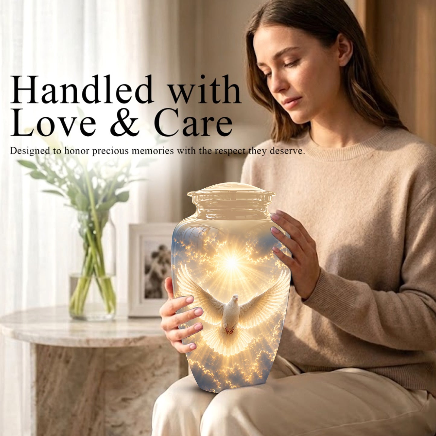 Flying Dove Cremation Urn - Custom Handcrafted Urn For Human Ashes