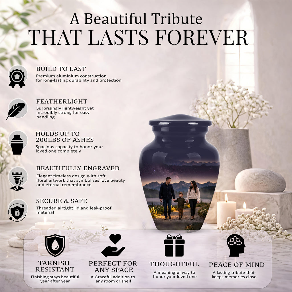Father, Son & Mother Memorial Urn - Beautiful Tribute Urns For Loved Ones