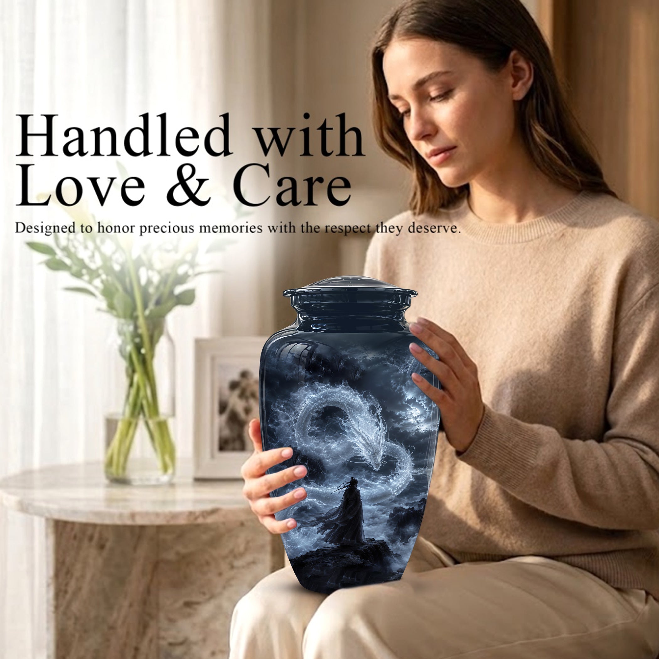Dragon Cremation Urn - Mythical Dragon Memorial Urns For Human Ashes