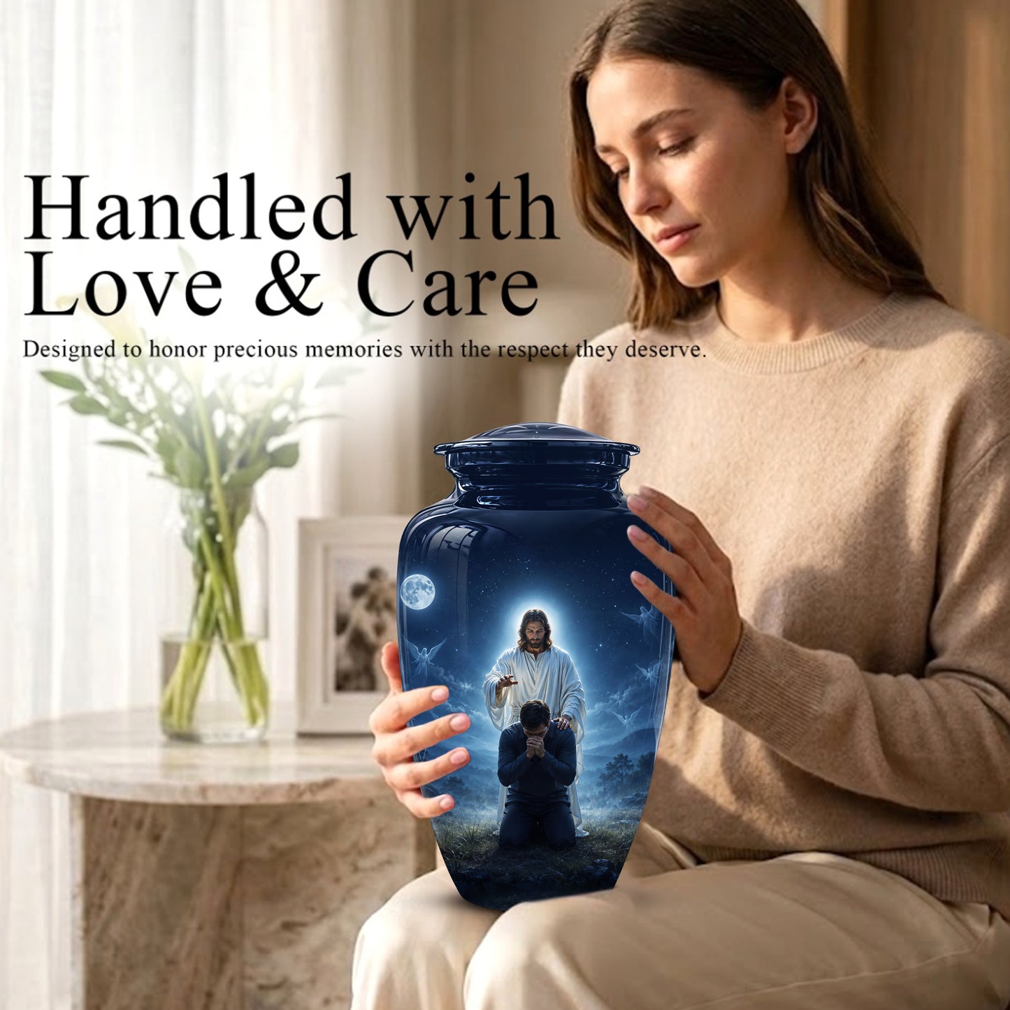 Jesus In Gethsemane Cremation Urn - Spiritual Urns To Tribute Ashes