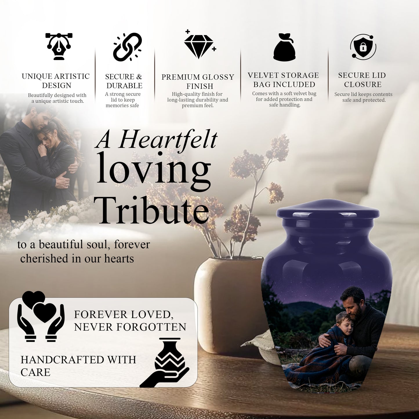Father & Son Eternal's Love - Personalized Memorial Urns For Loved Ones Ashes