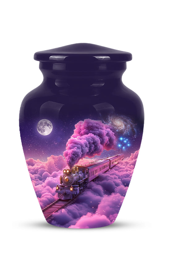 Fantasy Train Cremation Urn – Purple Cloud Memorial Urns For Human Ashes