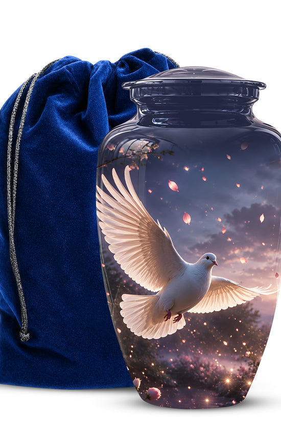 Flying White Dove Cremation Urn - Classic Memorial Urns For Adult Ashes