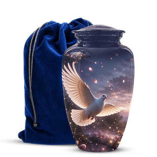 Flying White Dove Cremation Urn - Classic Memorial Urns For Adult Ashes