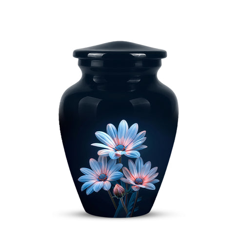 Blue Flower Memorial  Urn - Beautifully Crafted Urns To Tribute Ashes