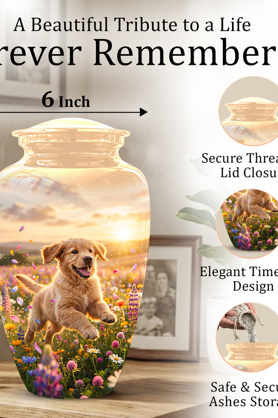 Playing Puppy Cremation Urn - Custom Memorial Urns For Pet Dog Ashes