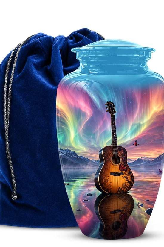 Guitar Aurora Borealis Urn - Classic Memorial Urns For Music Lovers